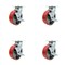 Service Caster 6 Inch Red Poly on Cast Iron Swivel Caster Set with Roller Bearings and Brakes SCC-30CS620-PUR-RS-TLB-4 - alternate 1